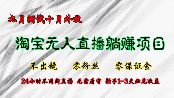 淘宝无人直播最新玩法，九月测试十月外放，不出镜零粉丝零保证金，24小…-一百创业网