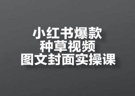 小红书爆款种草视频图文封面实操课，?开店、选品、引流、变现全流程-一百创业网