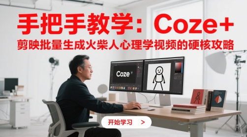 手把手教学：Coze + 剪映批量生成火柴人心理学视频的硬核攻略-一百创业网