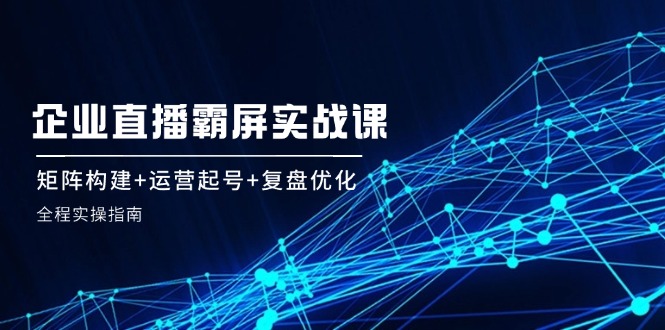 企业直播霸屏实战课：矩阵构建+运营起号+复盘优化，全程实操指南-一百创业网