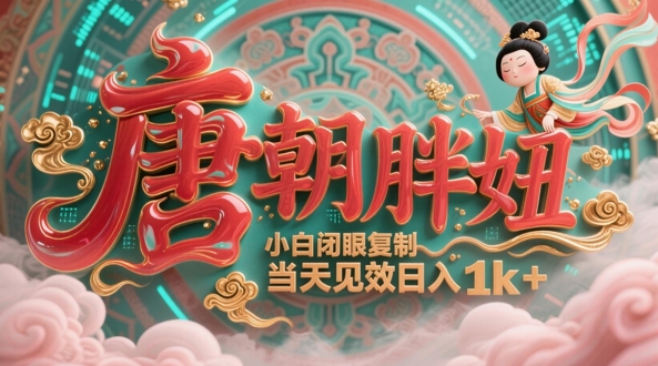 用AI克隆“唐朝胖妞”日更3条，平台疯狂推流，小白闭眼复制，当天见效，日入1k+-一百创业网