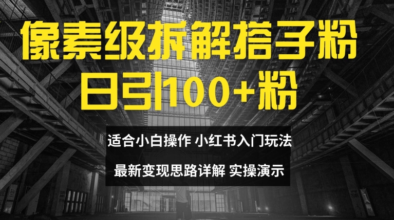 像素级拆解搭子粉，日引100+，小白看完可上手，最新变现思路详解【揭秘】-一百创业网