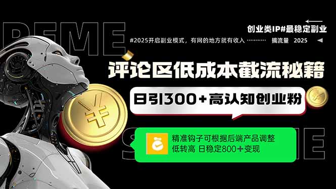 评论区低成本引流秘籍，精准钩子直击用户，单账号日增300+创业粉，日稳…-一百创业网