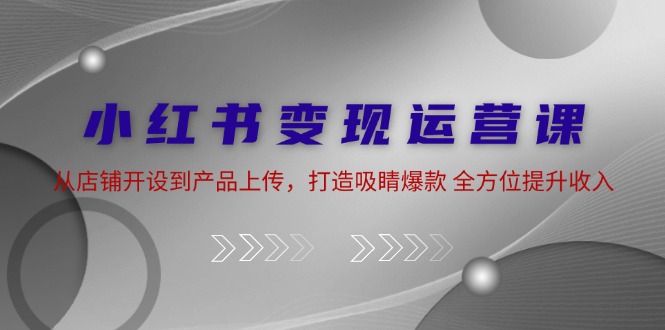 小红书变现运营课：从店铺开设到产品上传，打造吸睛爆款 全方位提升收入-一百创业网