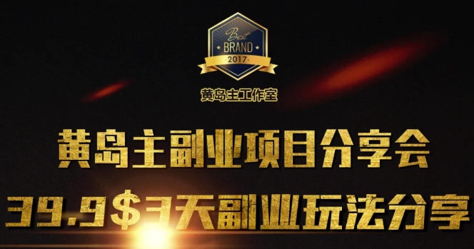 黄岛主副业分享会1期：3天3个副业玩法，速度上车-一百创业网