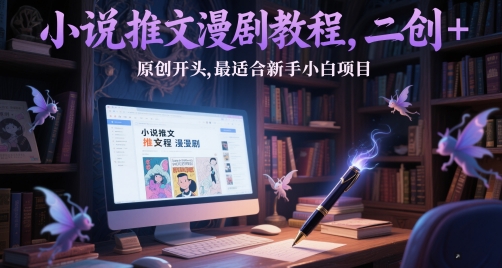 小说推文漫剧教程，二创+原创开头，最适合新手小白项目-一百创业网