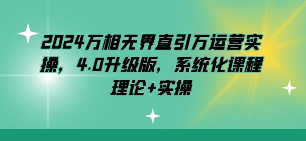 2024万相无界直引万运营实操，4.0升级版，系统化课程 理论+实操-一百创业网