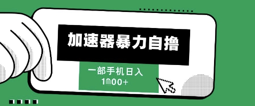 205新风口，加速器暴力自撸，单机日入1k+【揭秘】-一百创业网