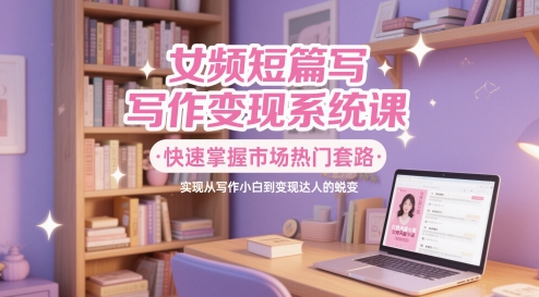 女频短篇写作变现系统课，快速掌握市场热门套路，实现从写作小白到变现达人的蜕变-一百创业网
