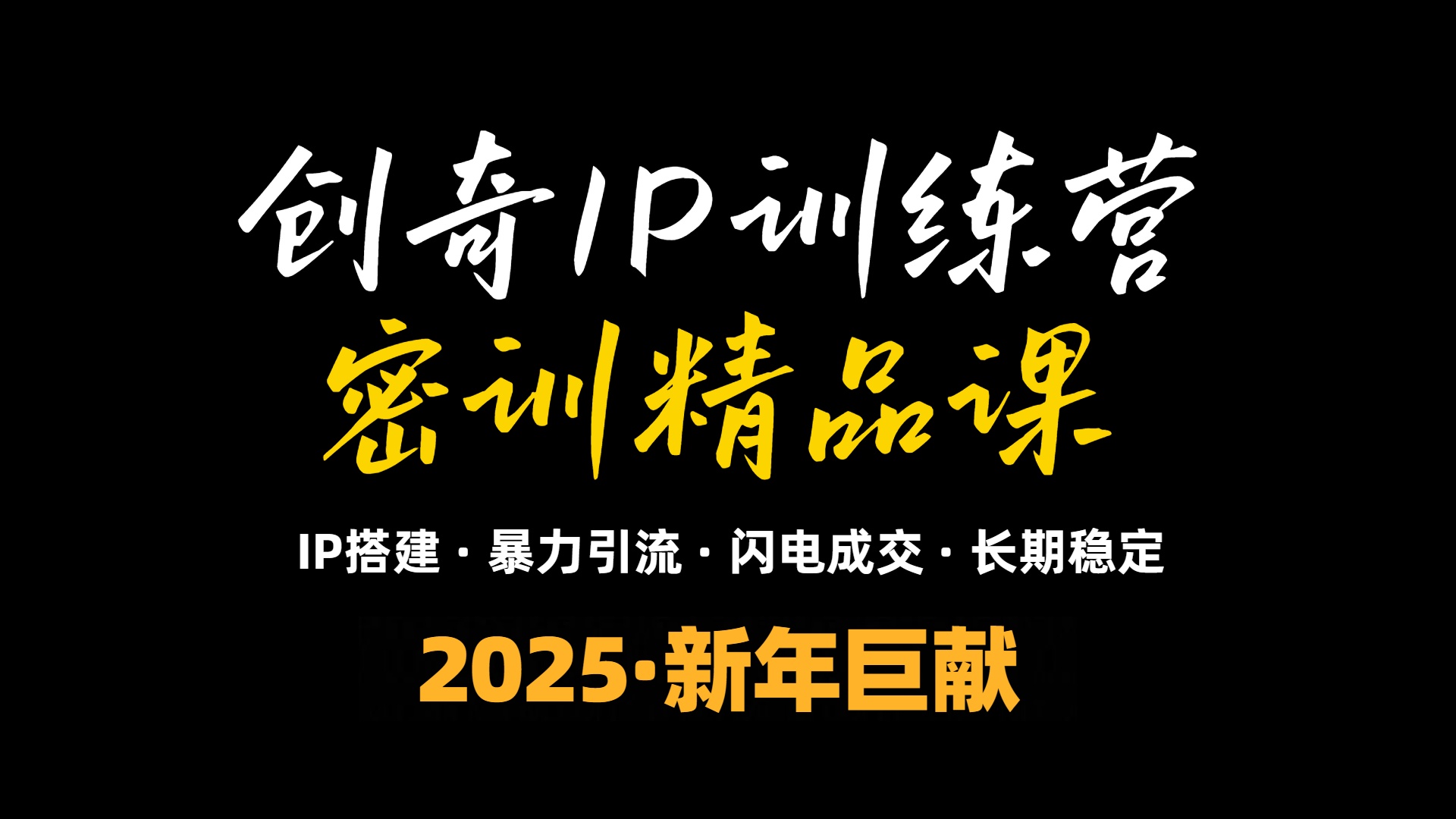 2025年“知识付费IP训练营”小白避坑年赚百万，暴力引流，闪电成交-一百创业网