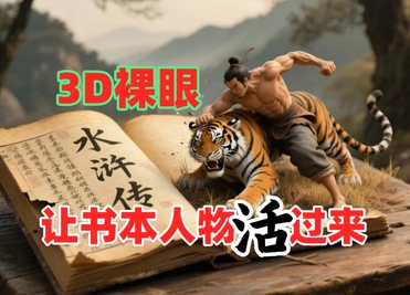 书本人物裸眼3D视频，新的玩法，流量超猛，保姆级教程-一百创业网