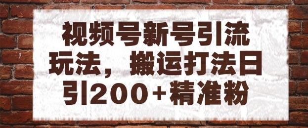 视频号新号引流玩法，搬运打法日引200+精准粉，可矩阵放大【揭秘】-一百创业网