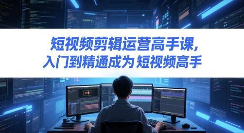 短视频剪辑运营高手课，入门到精通成为短视频高手-一百创业网