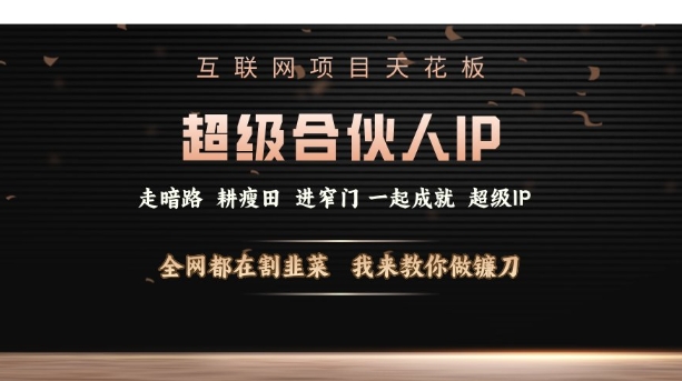 互联网项目天花板，超级合伙人IP，全网都在割韭菜，我来教你做镰刀【仅揭秘】-一百创业网