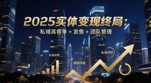 2025实体变现终局：私域高客单+发售+团队管理-一百创业网