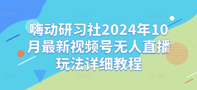 嗨动研习社2024年10月最新视频号无人直播玩法详细教程-一百创业网