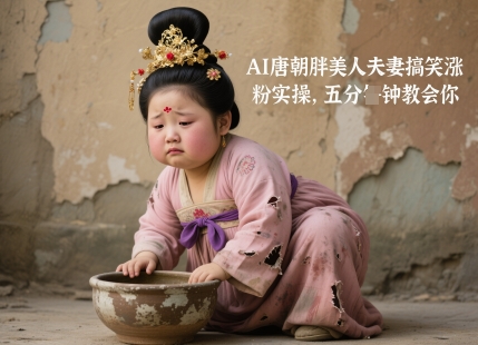 AI唐朝胖美人夫妻搞笑涨粉实操，五分钟教会你-一百创业网