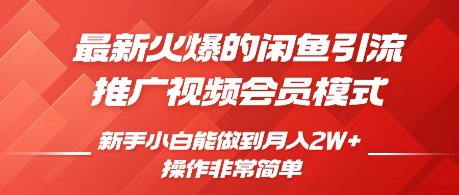 闲鱼引流推广影视会员，0成本就可以操作，新手小白月入过W+【揭秘】-一百创业网