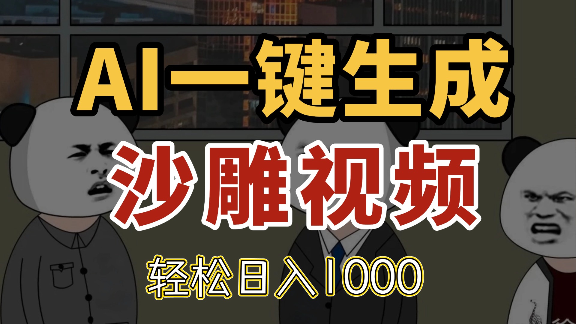 AI一键生成沙雕视频，一条视频千万播放，轻松日入1000-一百创业网