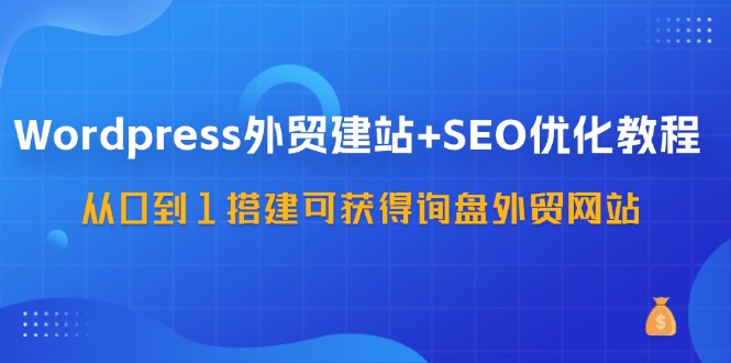 WordPress外贸建站+SEO优化教程，从0到1搭建可获得询盘外贸网站(57节课)-一百创业网