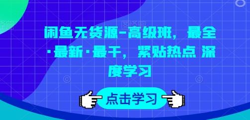闲鱼无货源-高级班，最全·最新·最干，紧贴热点 深度学习-一百创业网