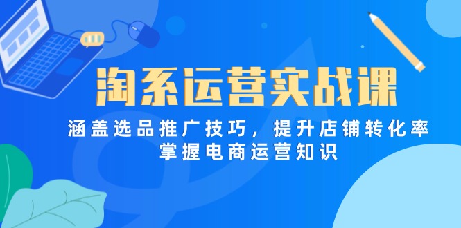 淘系运营实战课，涵盖选品推广技巧，提升店铺转化率，掌握电商运营知识-一百创业网