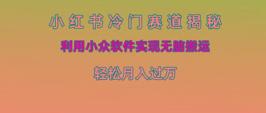 小红书冷门赛道揭秘,利用小众软件实现无脑搬运，轻松月入过万-一百创业网