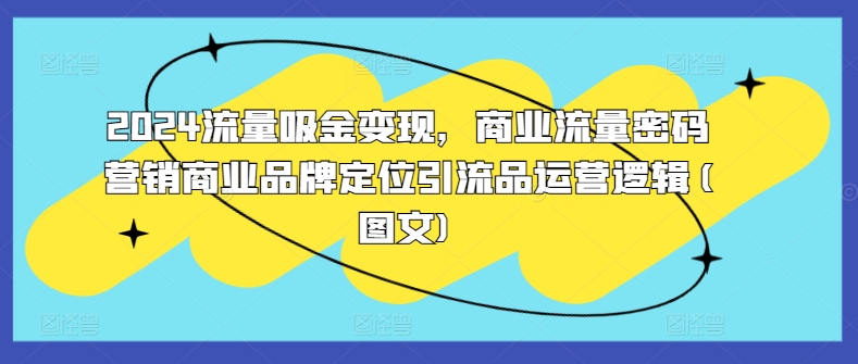 2024流量吸金变现，商业流量密码营销商业品牌定位引流品运营逻辑(图文)-一百创业网