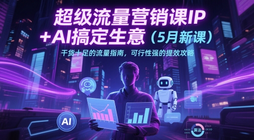 超级流量营销课IP+AI搞定生意(5月新课)干货十足的流量指南，可行性强的提效攻略-一百创业网