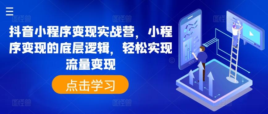 抖音小程序变现实战营，小程序变现的底层逻辑，轻松实现流量变现-一百创业网