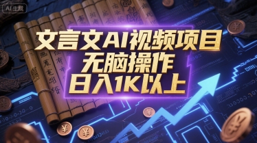 文言文AI视频项目，无脑操作，日入1K以上-艾客创业网