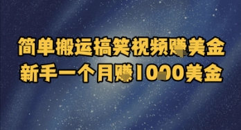简单搬运搞笑视频挣美金，新手一个月入1k美金-一百创业网