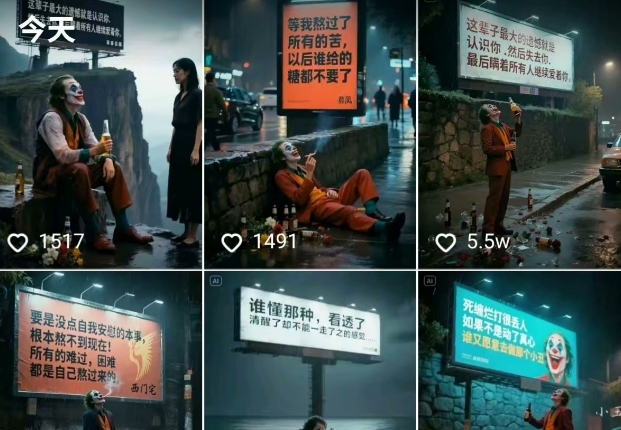一条视频竟然15W赞！用AI制作小丑自嘲扎心文案视频，当下非常火爆的短视频流量神器-一百创业网