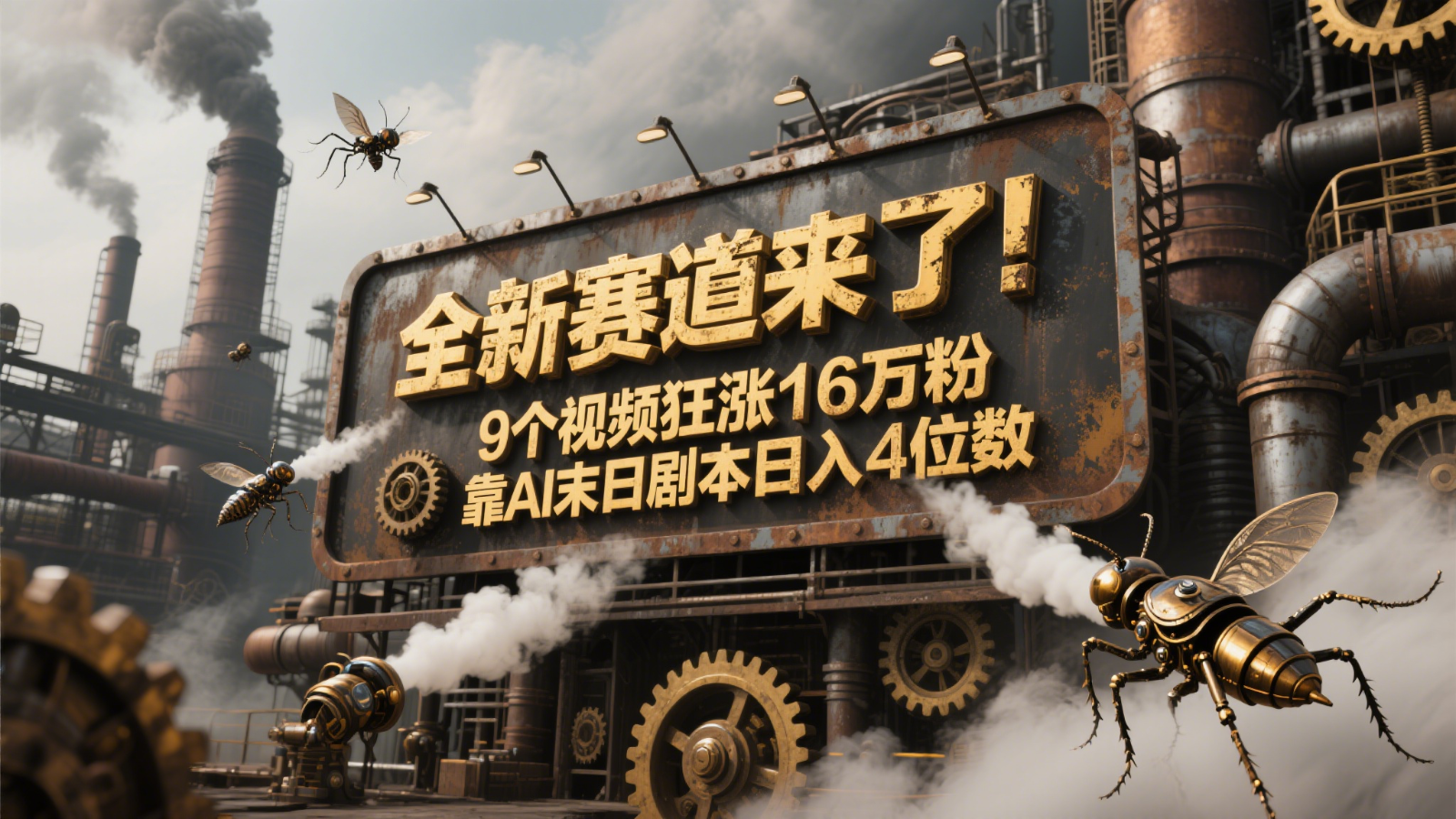 全新赛道来了！9个视频狂涨16万粉，靠AI末日剧本日入4位数，评论区爆肝追更！-一百创业网