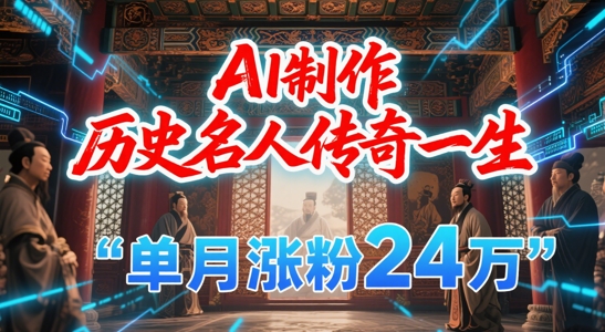暴力起号！用AI制作历史名人传奇一生，单月涨粉24W，涨粉+变现赛道黑马来了-一百创业网