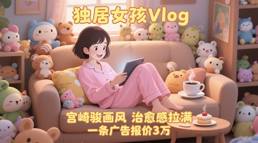 单个账号涨粉71W！用AI制作独居女孩Vlog，宫崎骏画风，治愈感拉满，一条广告报价3W-一百创业网