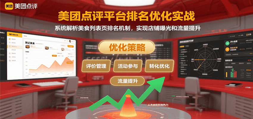 美团点评平台排名优化实战，系统解析美食列表页排名机制，实现店铺曝光和流量提升-一百创业网