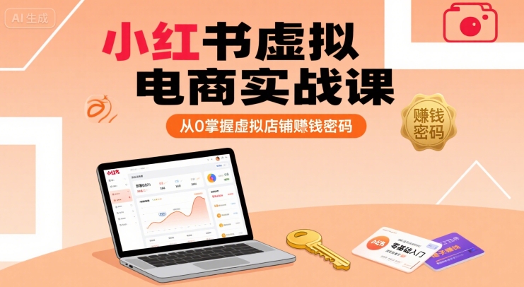 小红书虚拟电商实战课，从0掌握虚拟店铺賺钱密码-一百创业网