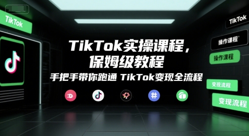 TikTok实操课程，保姆级教程，手把手带你跑通TikTok变现全流程-一百创业网