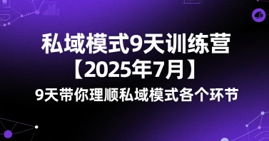 私域模式9天训练营【2025年7月】?9天带你理顺私域模式各个环节-一百创业网