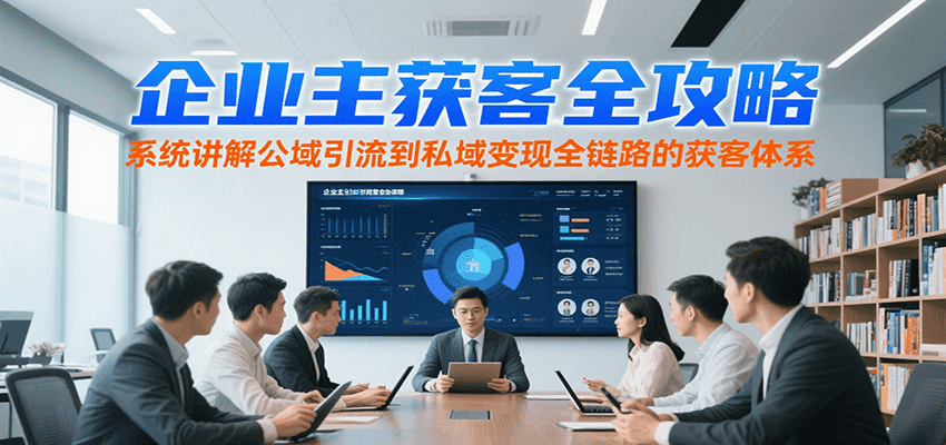 企业主获客全攻略，系统讲解公域引流到私域变现全链路的获客体系-一百创业网
