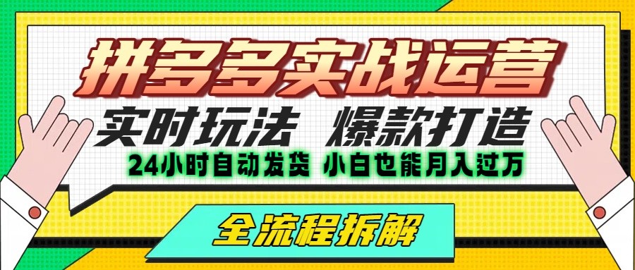 拼多多最新实战运营高投产：长久稳定项目，单店利润一天三位数-一百创业网