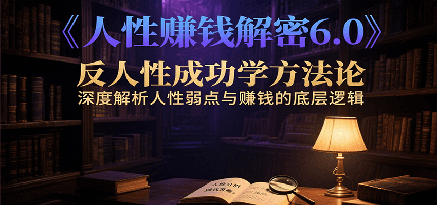 人性赚钱解密6.0，反人性成功学方法论，深度解析人性弱点与赚钱的底层逻辑-一百创业网