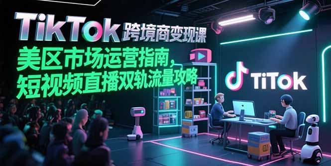 TikTok跨境电商变现课，美区市场运营指南，短视频直播双轨流量攻略-一百创业网