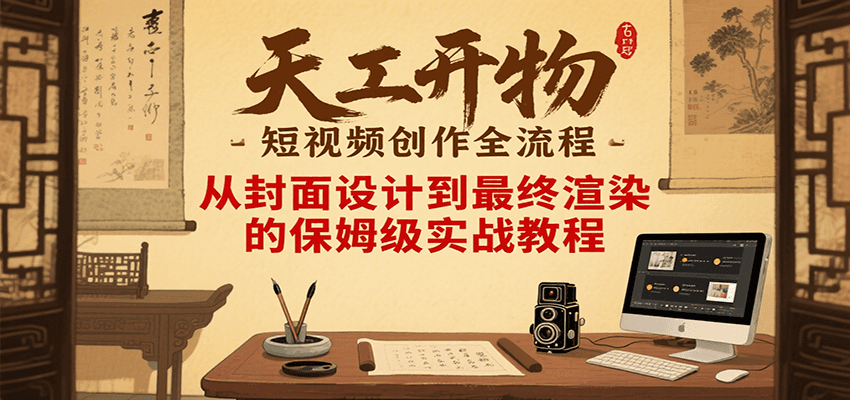 天工开物短视频创作全流程，从封面设计到最终渲染的保姆级实战教程-一百创业网