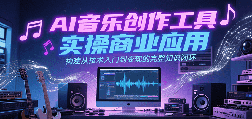 AI音乐创作工具实操商业应用，构建从技术入门到变现的完整知识闭环-一百创业网