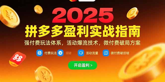 拼多多盈利实战指南，强付费玩法，活动爆流技术，微付费破局方案(更新7月-一百创业网
