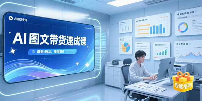 AI图文带货速成课，养号引流秘籍，爆款选品策略，美图制作全流程-一百创业网