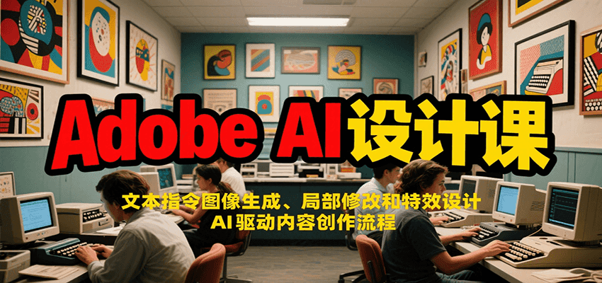 Adobe AI设计课：文本指令图像生成、局部修改和特效设计，AI驱动内容创作流程-一百创业网