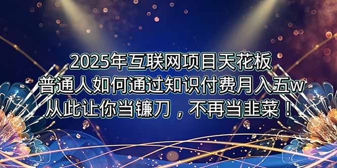2025年互联网项目天花板，普通人如何通过卖项目实现逆风翻盘，月入5W＋！-一百创业网